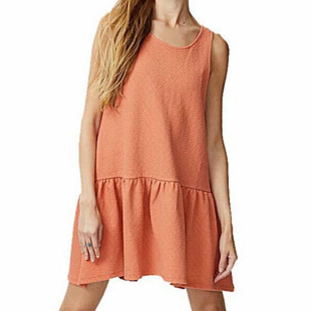 Free People orange Easy Street Sleeveless Minidress Perpetual Sunset size XS